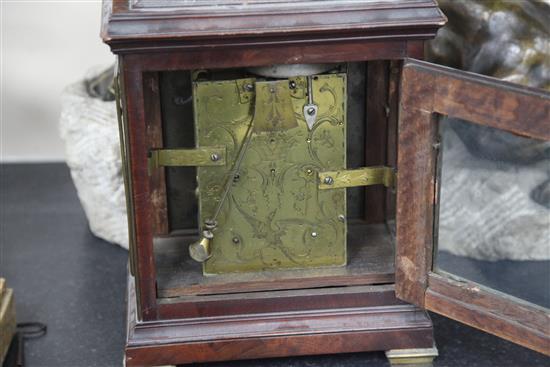 A late 18th century mahogany table clock, Thomas Rogers, London, height 17.75in.